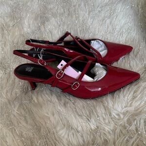 Wild Fable Red/Sasha Patent Women’s Slingback Heels Size 10